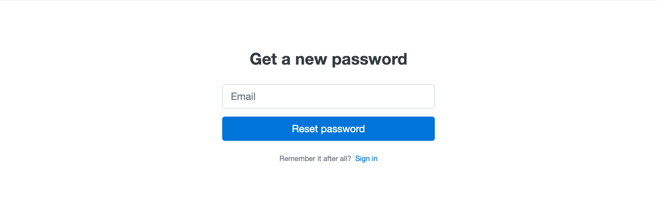 Forgot password form Bootstrap component