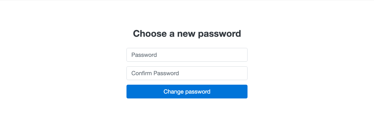 Change password form Bootstrap component