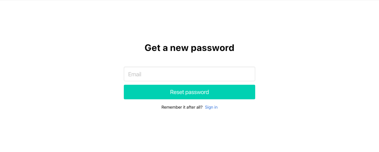 Forgot password form Bulma component