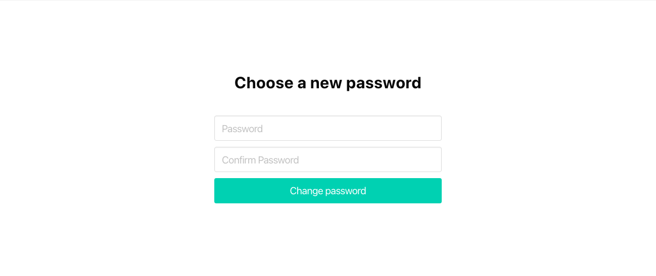 Change password form Bulma component