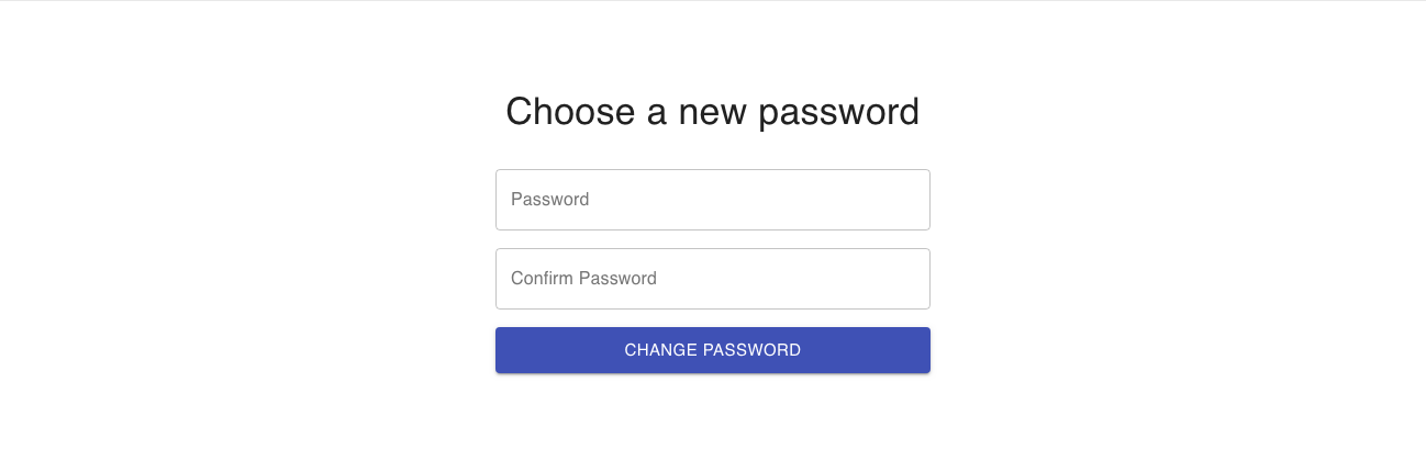 Change password form Material UI component