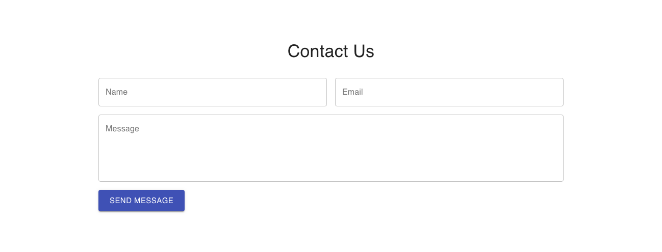 Contact form Material UI component